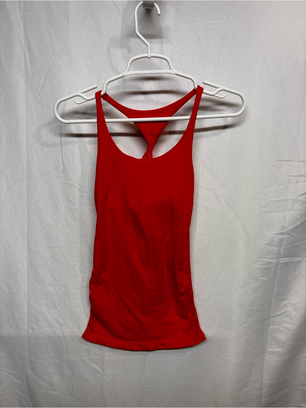 Bebe Neon Orange Racerback Tank Top | Fitted Stretch | Y2K | Size Small